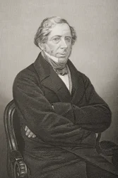 William Henry Wilson (1797-1871) 11º Lord Berners, gravado por DJ Pound a partir de uma fotografia, de "A Sala de Estar de Personagens Eminentes, Volume 2", publicado em Londres, 1860